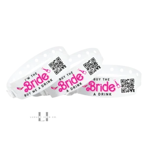 Barbie Bachelorette: 'Buy the Bride a Drink' Venmo Party White Wristbands by Luxury Icon Co.
