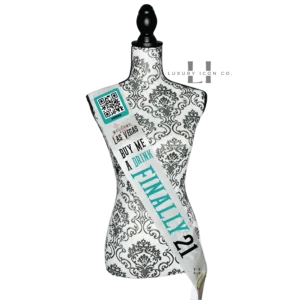 Las Vegas Finally 21 Birthday Sash, Buy me a drink with QR code. By Luxury Icon Co.