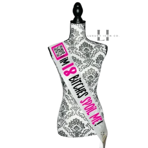 I'm 18 B****** spoil me sash with QR code. By Luxury Icon Co.