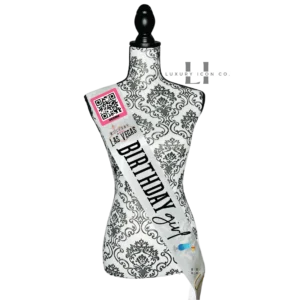 Fabulous Las Vegas Birthday Sash with QR code. By Luxury Icon Co.