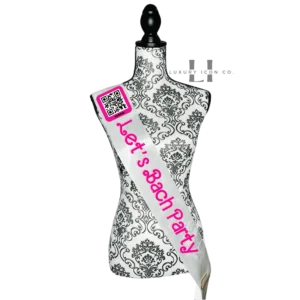 Let's Bach Party Sash | Barbie Bachelorette Party Sash- Scannable QR code