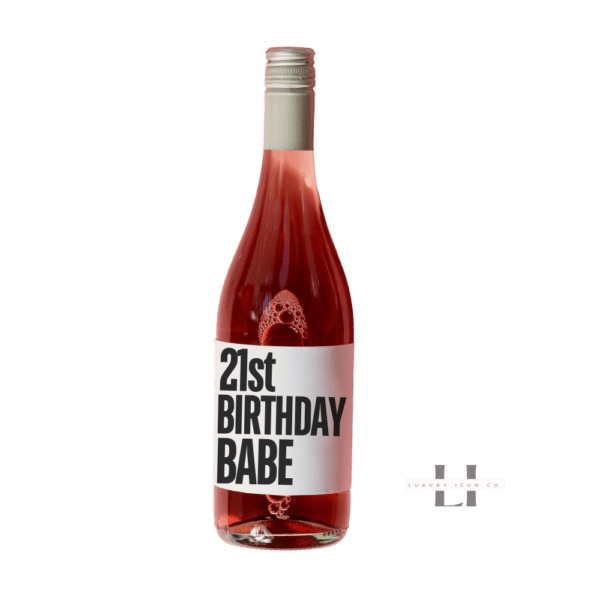 21st Birthday Babe wine label