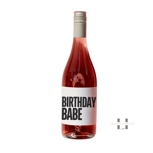 Birthday Babe wine bottle label
