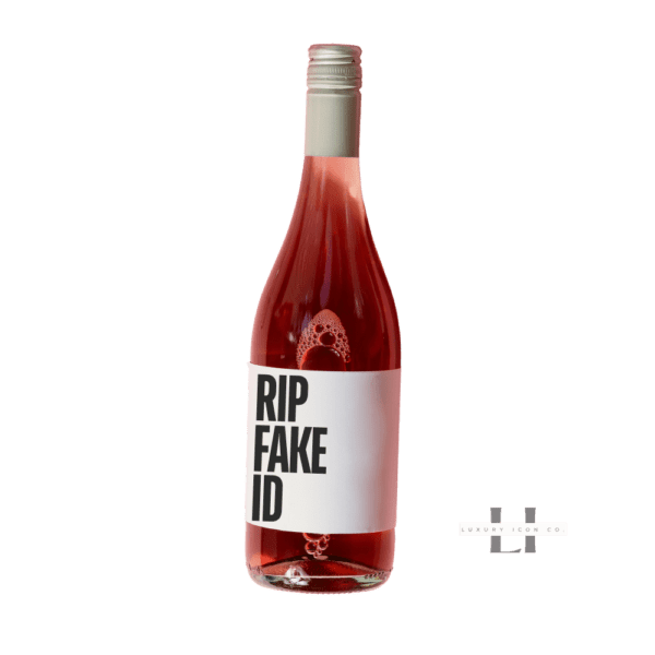 RIP Fake Id wine bottle label