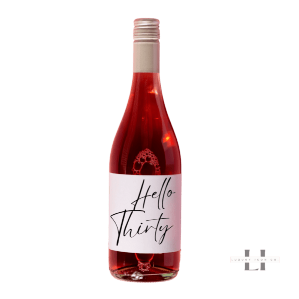 Hello Thirty Wine Bottle Label