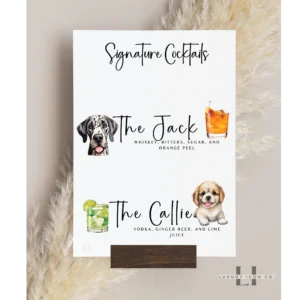 Personalized Pet Image Signature Cocktail Sign
