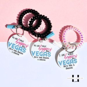 What Happens in Vegas QR Code Bachelorette Party Bracelet Favors