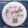 Cheers to Fun: 3" Pink and White Polkadot Button – Let's Buy the Bride a Drink - Image 3