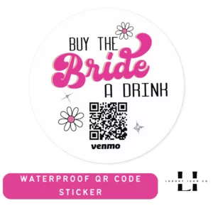 Retro Bachelorette Party QR Code Stickers - Dazed and Engaged