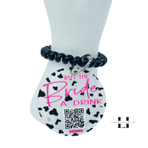 Disco Cowgirl Delight: Last Rodeo Bachelorette Clear Cowprint Venmo QR Code Bracelets!