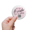 Cheers to Fun: 3" Pink and White Polkadot Button – Let's Buy the Bride a Drink - Image 2