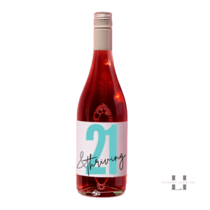 21 & Thriving Bottle Label