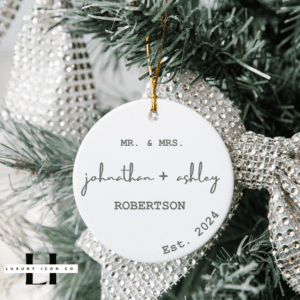 Personalized Just Married Ornament | Newly Married Christmas Ornament
