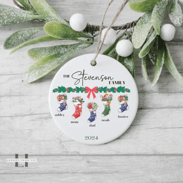Family of 5 Ornament Personalized Family Ornament Large Family Christmas Ornament Personalized Family Stockings Family of 4 Ornament - Image 3