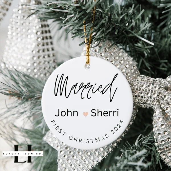 Newly Wed Gifts  Mr and Mrs Ornament Christmas Ornaments First Married Ornament Our First Christmas Married Ornament 2023 Married Ornament