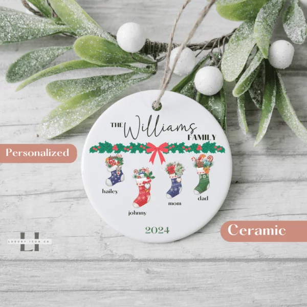 Family of 5 Ornament Personalized Family Ornament Large Family Christmas Ornament Personalized Family Stockings Family of 4 Ornament - Image 2