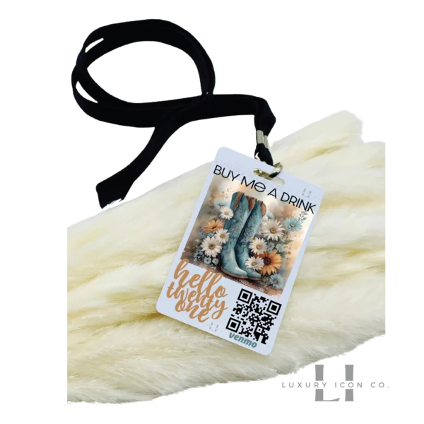 Country Chic QR Code Birthday Lanyard